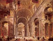 Panini, Giovanni Paolo Interior of Saint Peter's, Rome oil painting reproduction